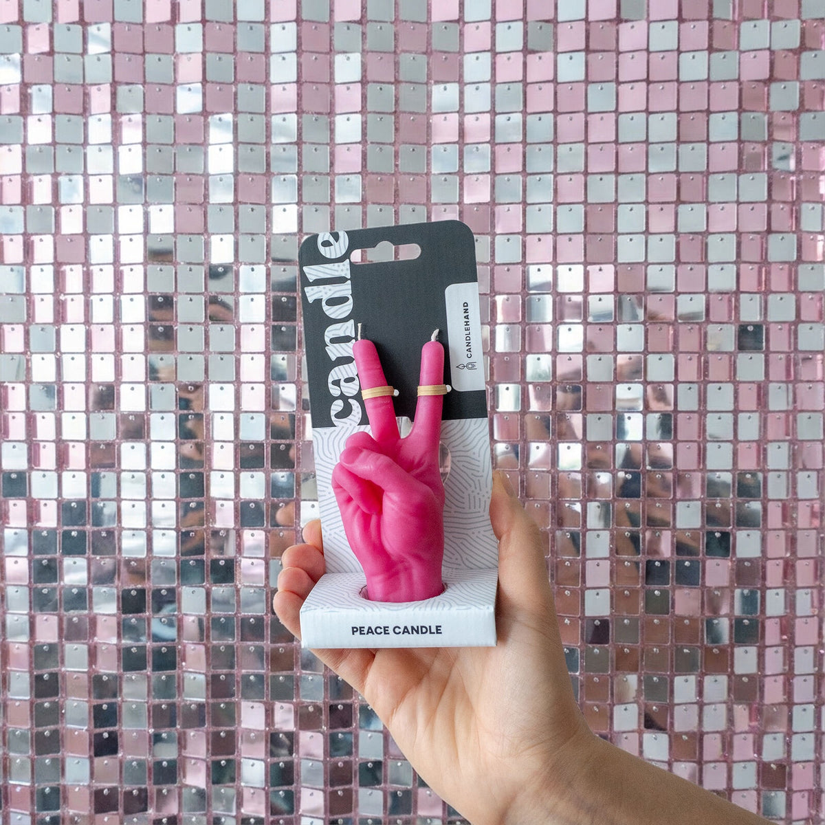 Candle Hand Peace Candle Hand Pink - small