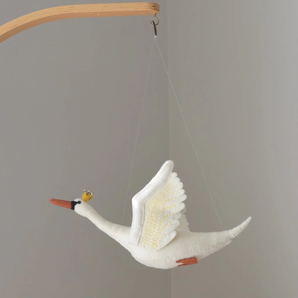 Small Flying Swan Mobile - Mustard