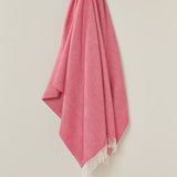 Herringbone Candy Pink 100% Merino Throw