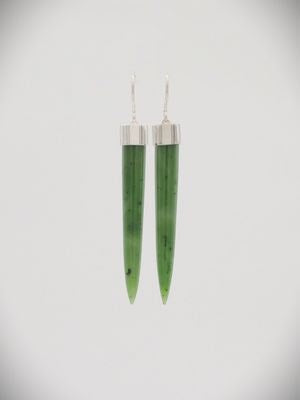 Greenstone and Silver Pendulum Drop Earrings SC3ER