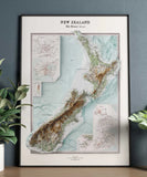 New Zealand Map - Reproduction of Vintage 1922 Atlas Map