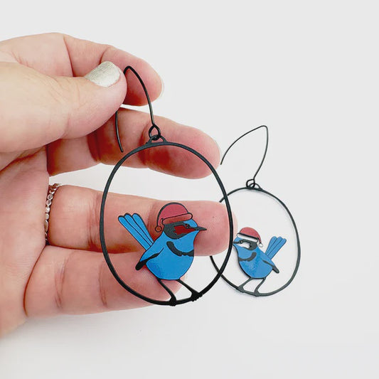Christmas Bird Earrings