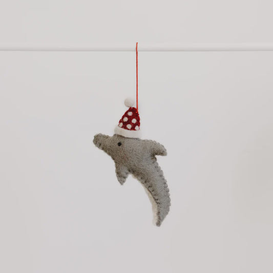 Dolphin with santa hat Decoration