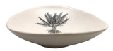 Black Nikau On White - 10cm Porcelain Bowl