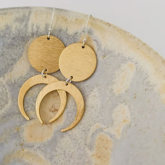 Crescent Circle Earrings