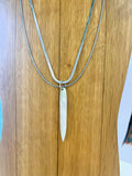 Natalie Kere | Garnet Pointed Drop . Double Chain