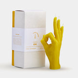 OK Candle Hand | Yellow