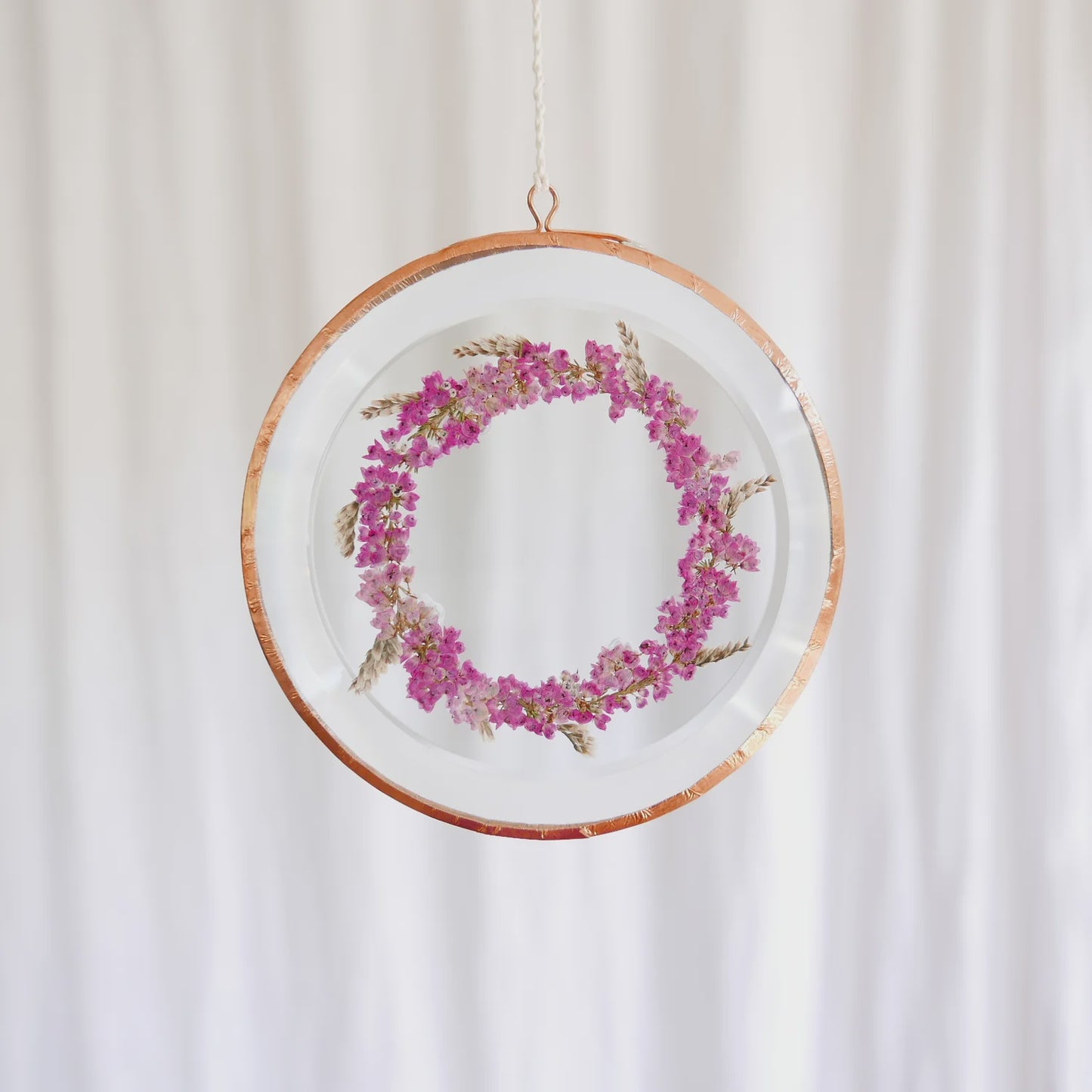 Pressed Flower Suncatcher Round Wreath