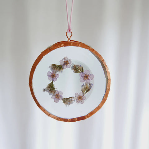 Mini - Wreath Pressed Flower Suncatcher
