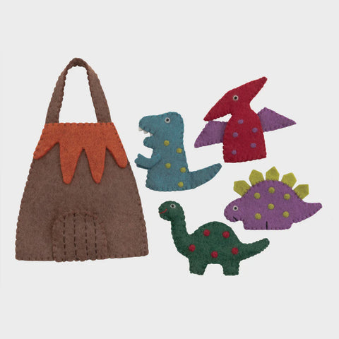 Dinosaur Finger Puppet Play Bag