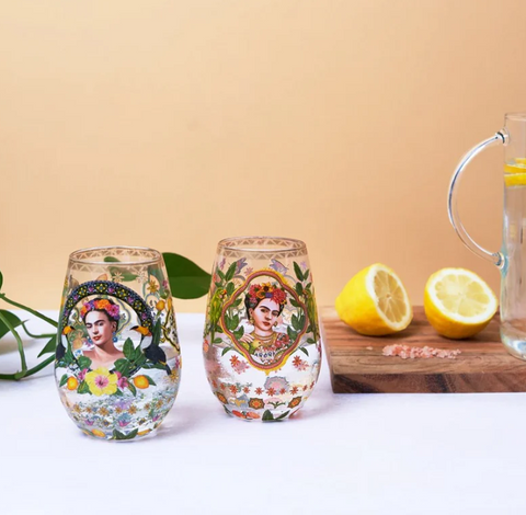 GLASS TUMBLER MEXICAN FOLKLORE