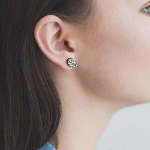 Wooden Leaf earrings