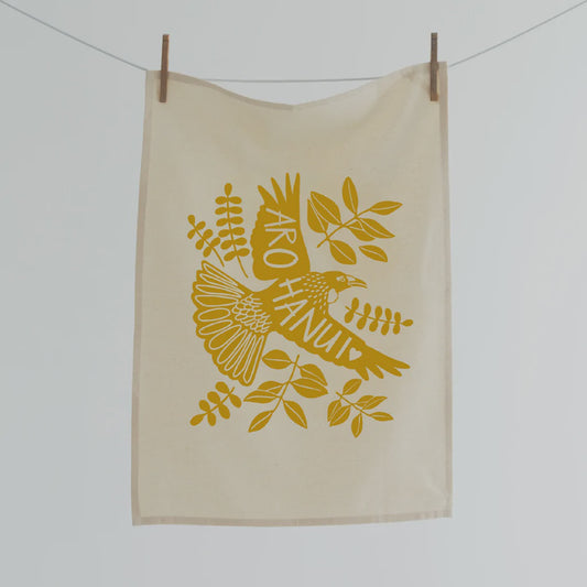Aroha nui Tui Tea towel