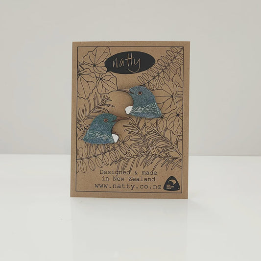 Tui Head Rimu earrings